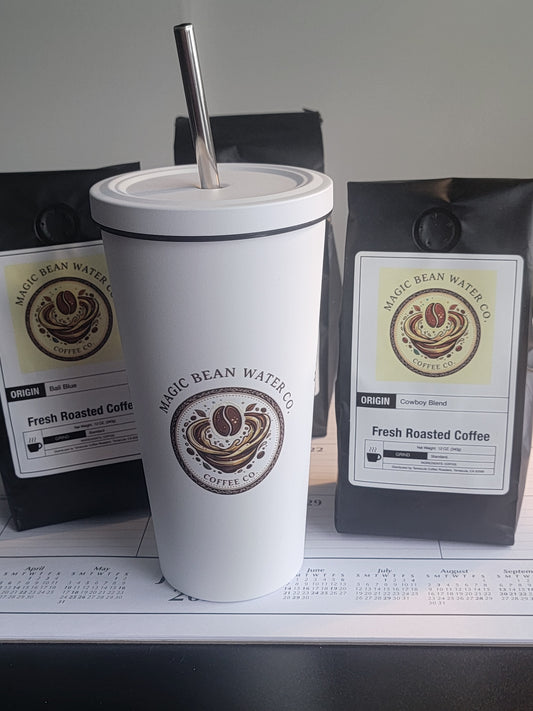 Insulated tumbler with a straw